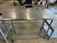 49.5" Stainless Steel Rolling Table With Undershelf