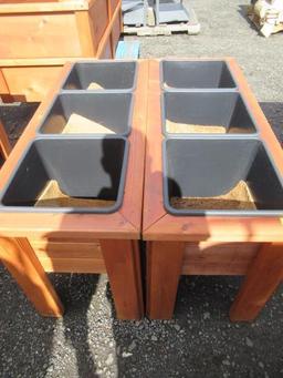 (2) 46'' X 18'' 3-POT CEDAR PLANTER BOXES (UNUSED)