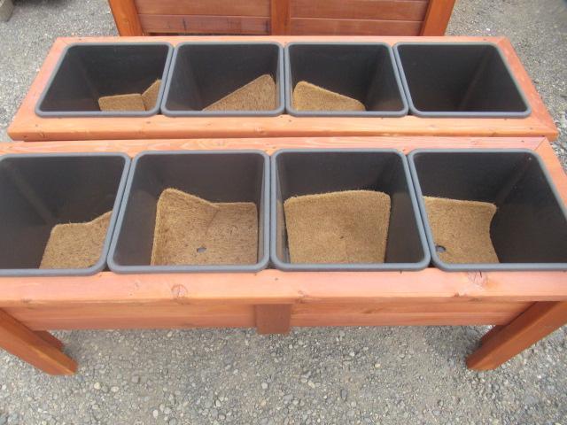 (2) 5' X 18'' 4-POT CEDAR PLANTER BOXES (UNUSED)