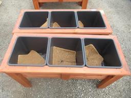 (2) 46'' X 18'' 3-POT CEDAR PLANTER BOXES (UNUSED)