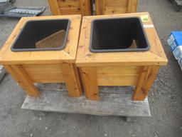 (2) 20'' X 20'' 1-POT CEDAR PLANTER BOXES (UNUSED)