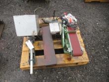 BELT/DISC SANDER, BLACK & DECKER ROUTER, INGERSOLL RAND 1'' PNEUMATIC IMPACT, & ASSORTED PIPE