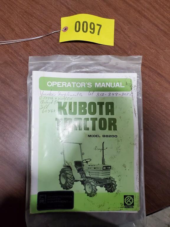 Kubota B8200 Tractor Manual