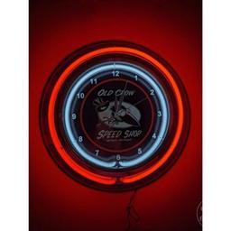 OLD CROW SPEED SHOP NEON CLOCK