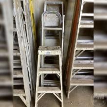 5 STEP LADDERS ALUMINUM, 2 ‘......4”...... FT, 1 ‘......10”...... FT,