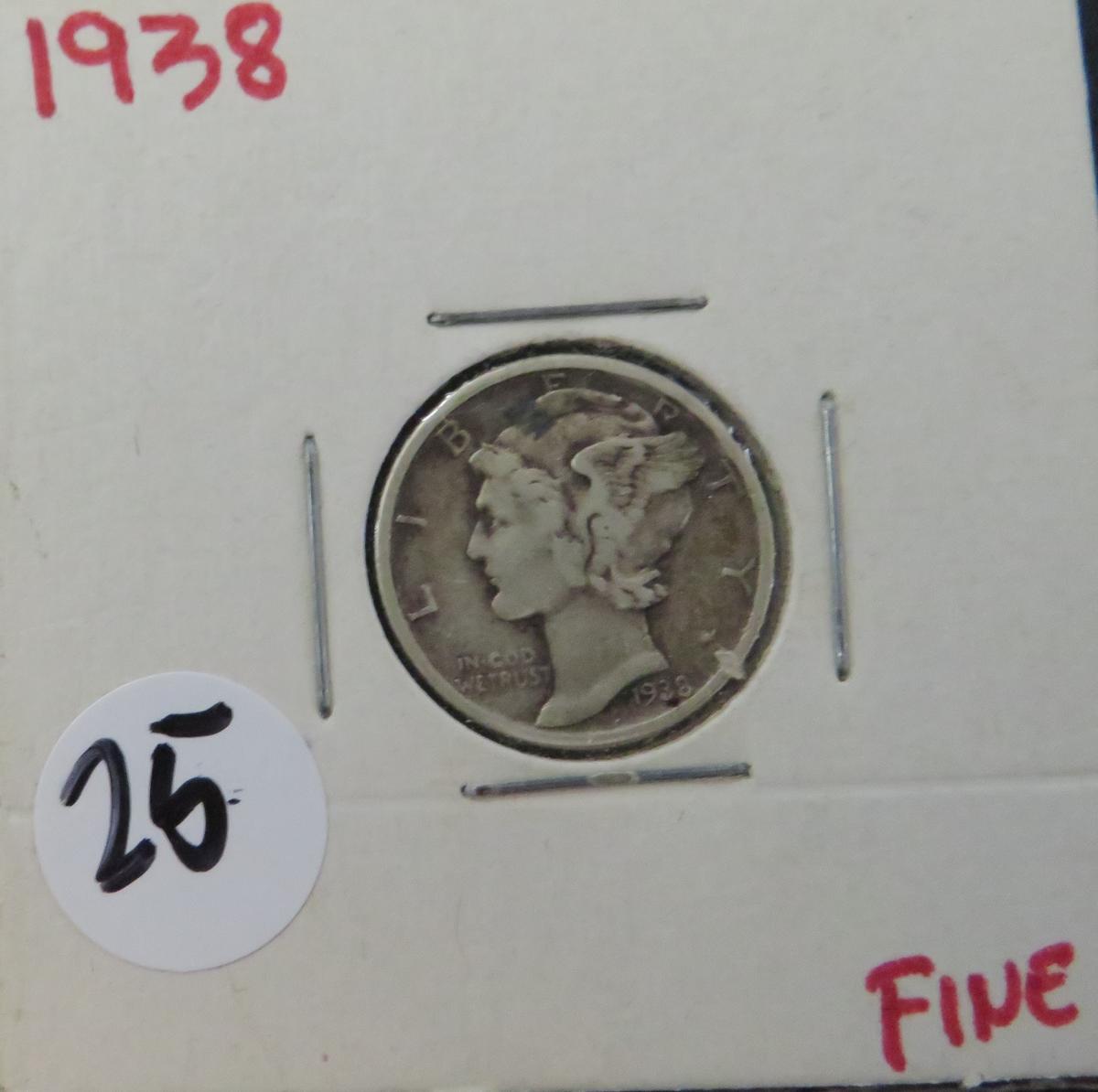 1938- Mercury Dime