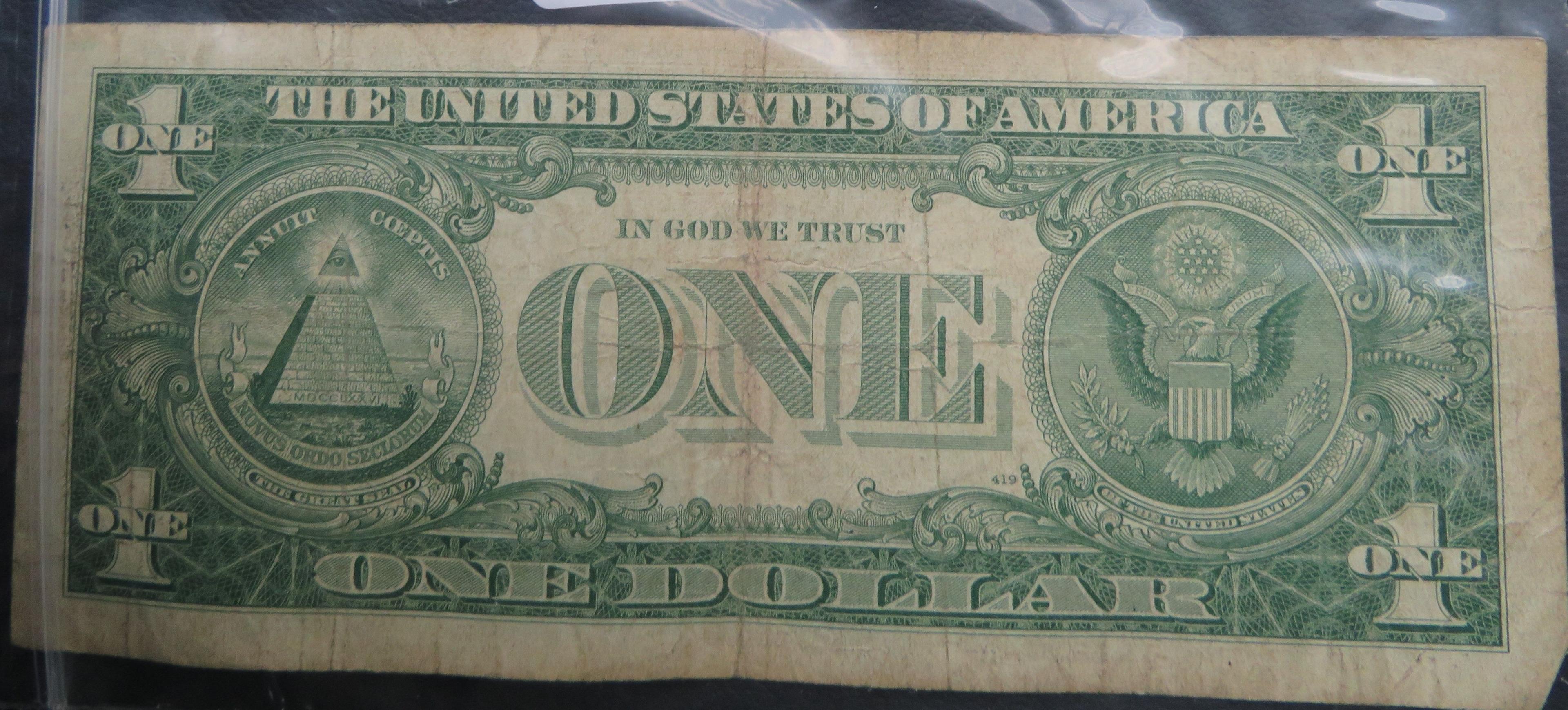 1957-B Silver Certificate One Dollar