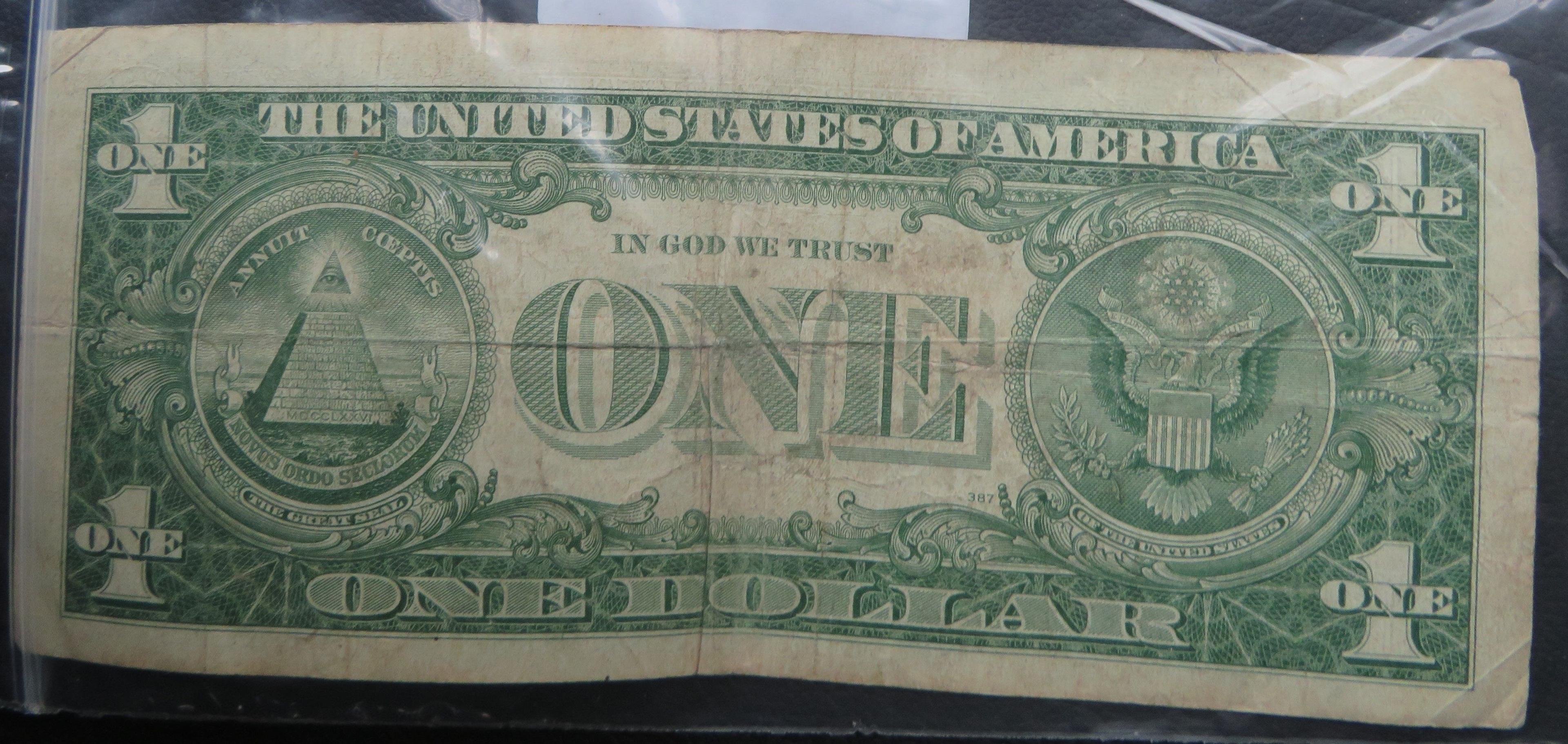 1957-A Silver Certificate One Dollar