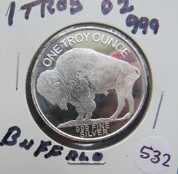 One Troy Ounce Silver, Buffalo