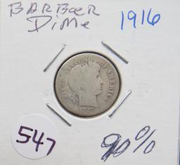 1916- Barber Dime