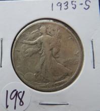 1935-S Walking Liberty Silver Half Dollar