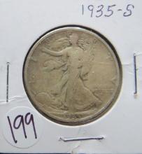 1935-S Walking Liberty Silver Half Dollar