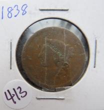 1838- Large Cent