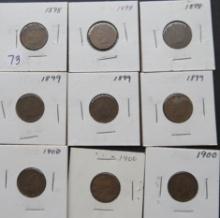 (9)- Indian Head Pennies