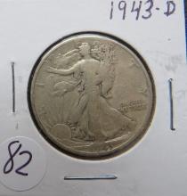 1943-D Walking Liberty Silver Half Dollar