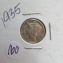 1935- Mercury Dime