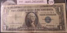 1957- 1$ Silver Certificate