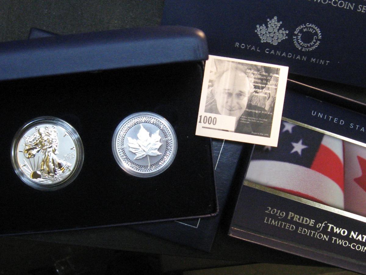 2019 Pride of Two Nations, US Mint & Royal Canadian Mint 2019W Reverse Proof American Eagle amd Proo