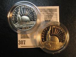 (2) 1986S Statue of Liberty Commemorative Half Dollars Proof, Encapsulated.