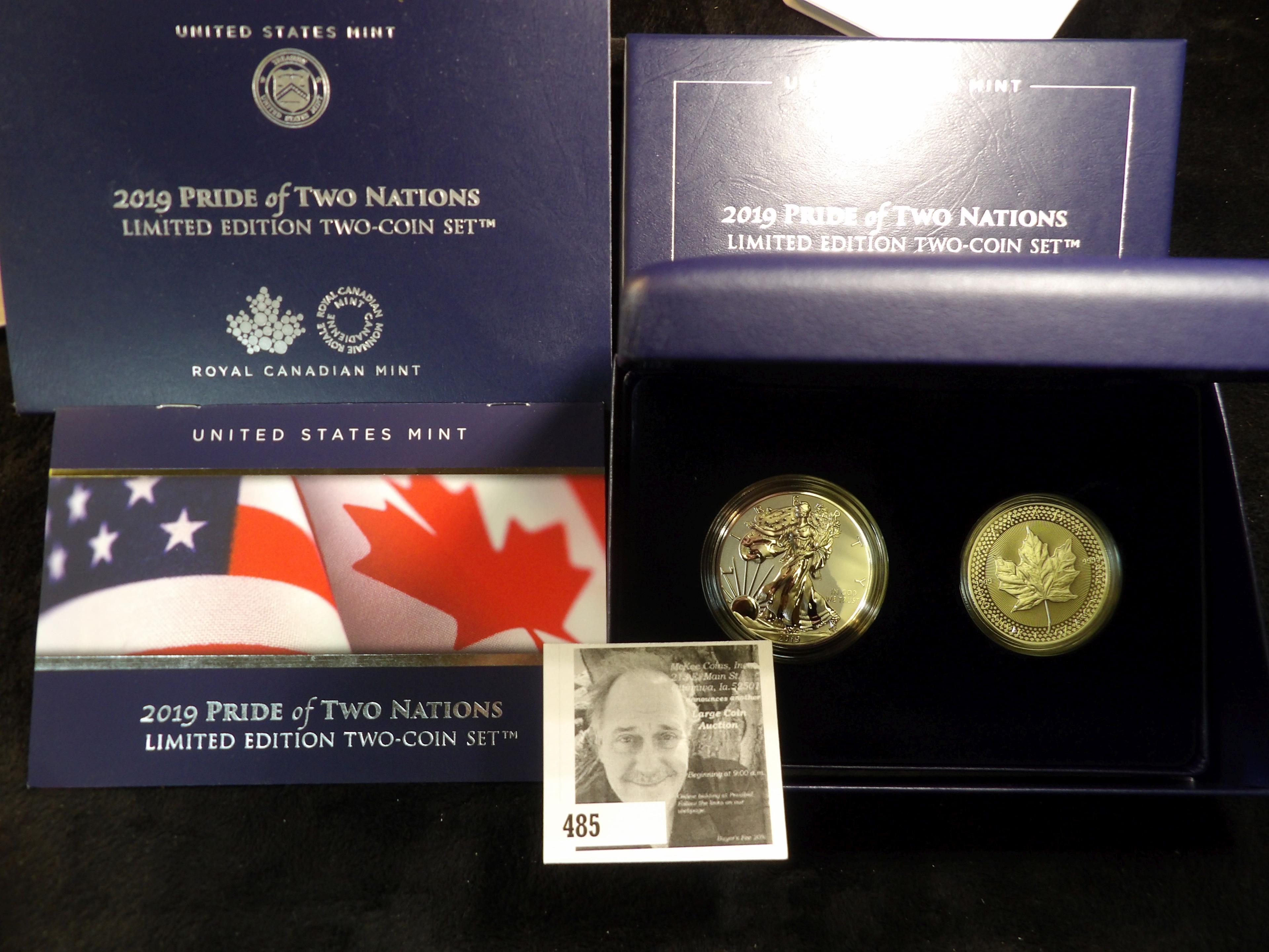 2019 Pride of Two Nations Limited Edition Two-Coin Set, Royal Canadian Mint modified Proof finish &