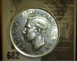 1949 King George VI Canada Silver Commemorative Dollar, MS63.