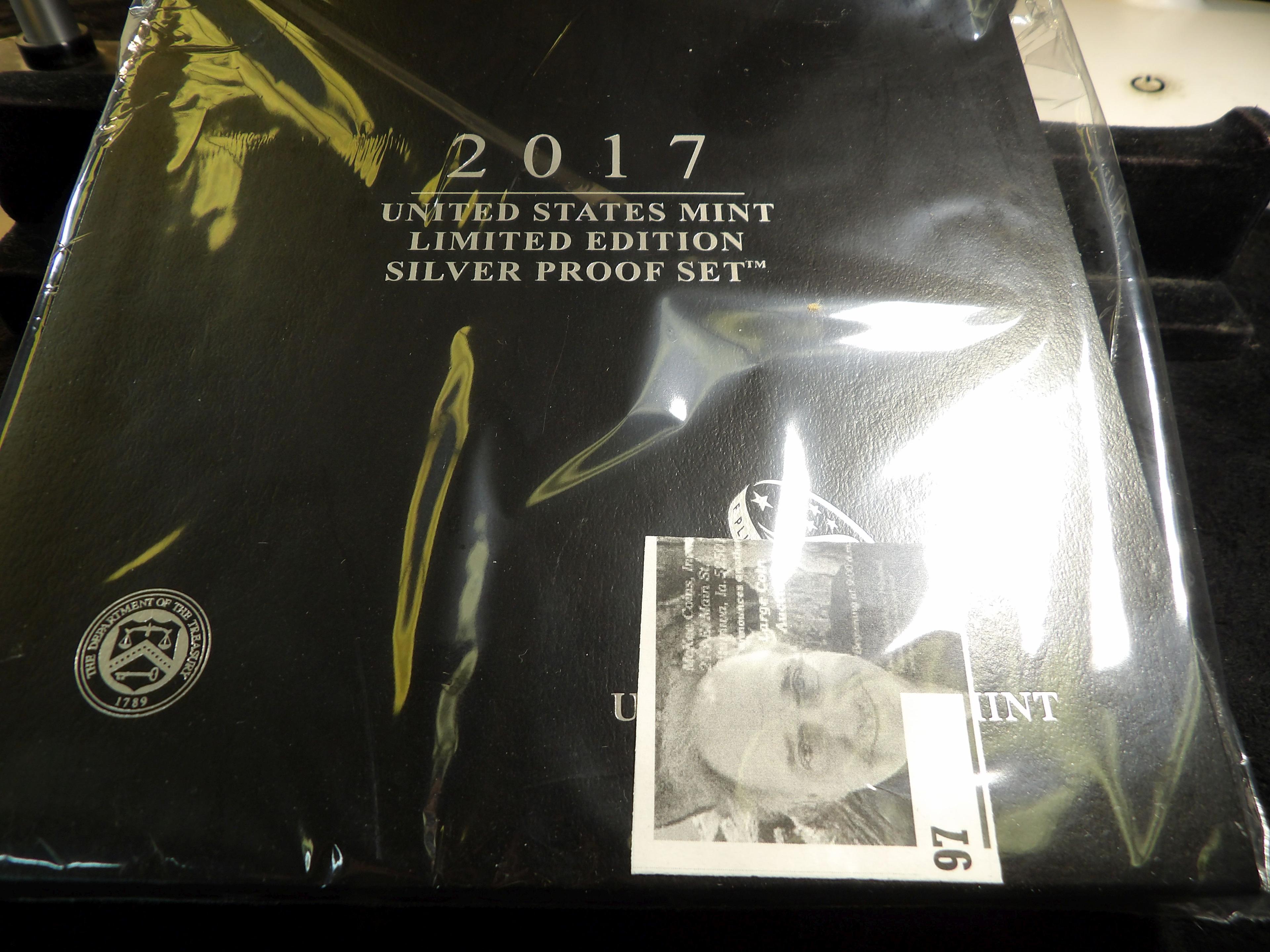 2017 United States Mint Limited Edition Silver Proof Set in original box as issued with COA. Eight-p