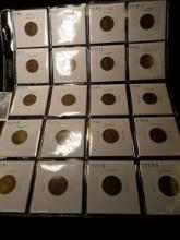 Plastic Page with 20 carded Lincoln Cents dating 1916-27S. Includes a scarce 1926 S.