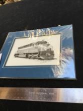 vintage, signed railroad pencil, drawing print by famous local artist