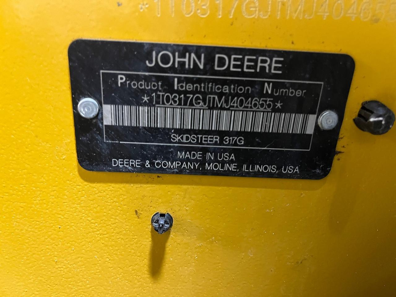 2021 John Deere 317G Skid Steer Loader