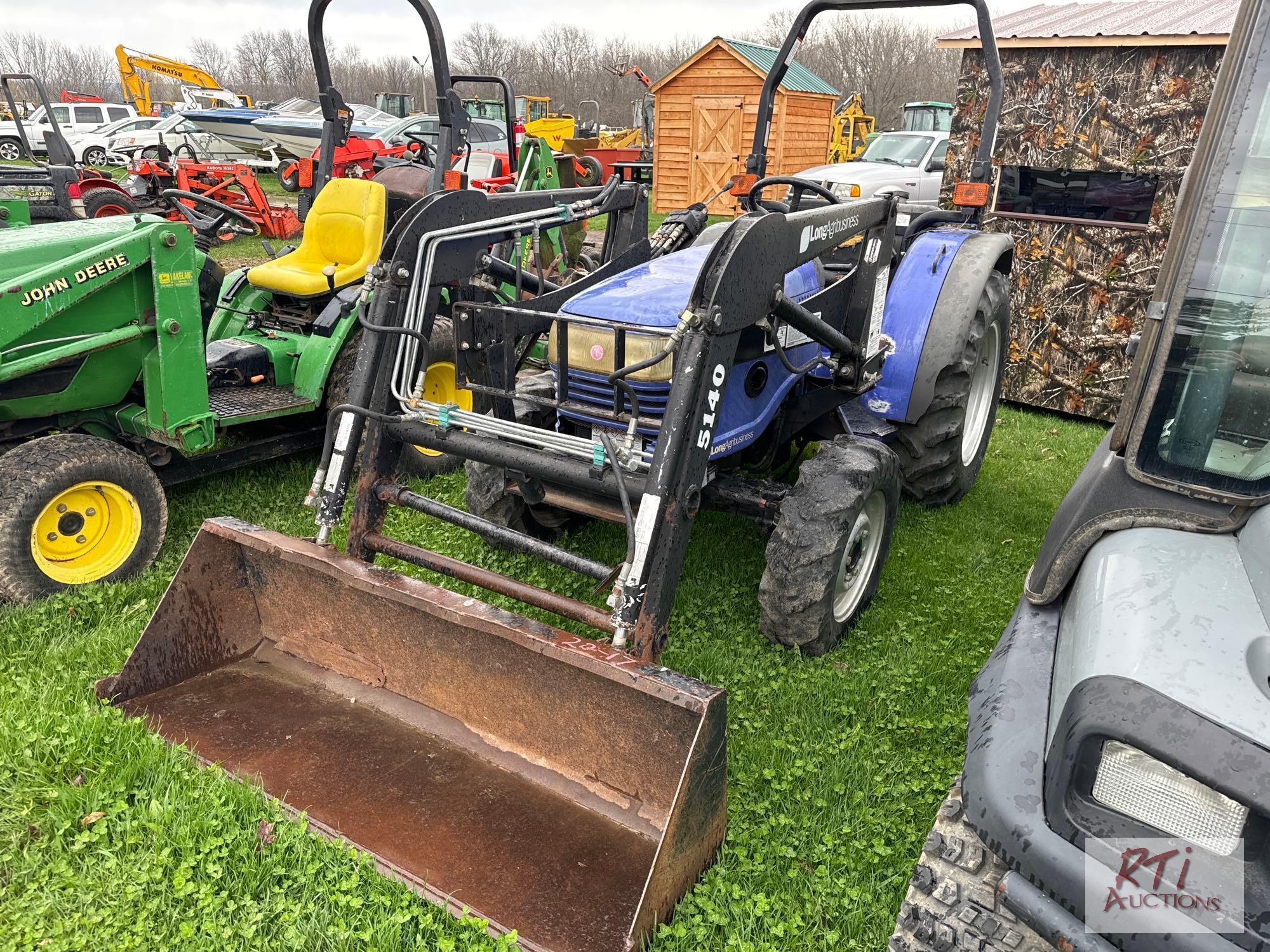 Land Track (Long) 360 4WD compact diesel tractor with loader, 1694 hrs