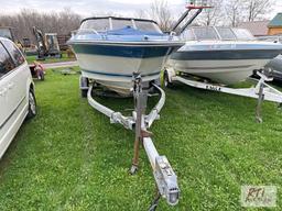1987 Sea Ray 21ft boat with inboard motor, cover, VIN:SERC1840A787 on 2020 homemade galvanized