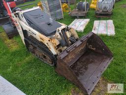 Bobcat MT55 track stand on skid steer loader, GP bucket, diesel, 1471 hrs