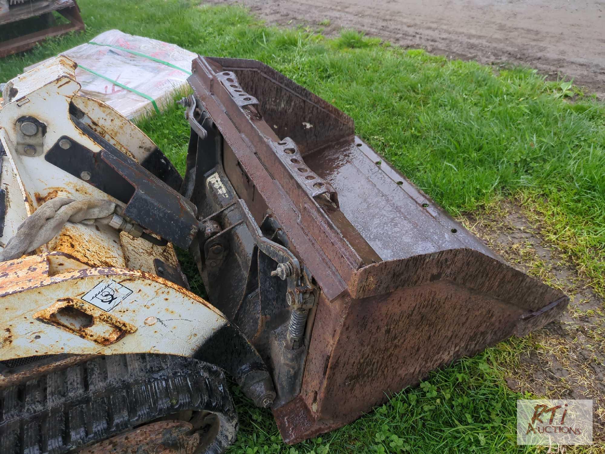 Bobcat MT55 track stand on skid steer loader, GP bucket, diesel, 1471 hrs