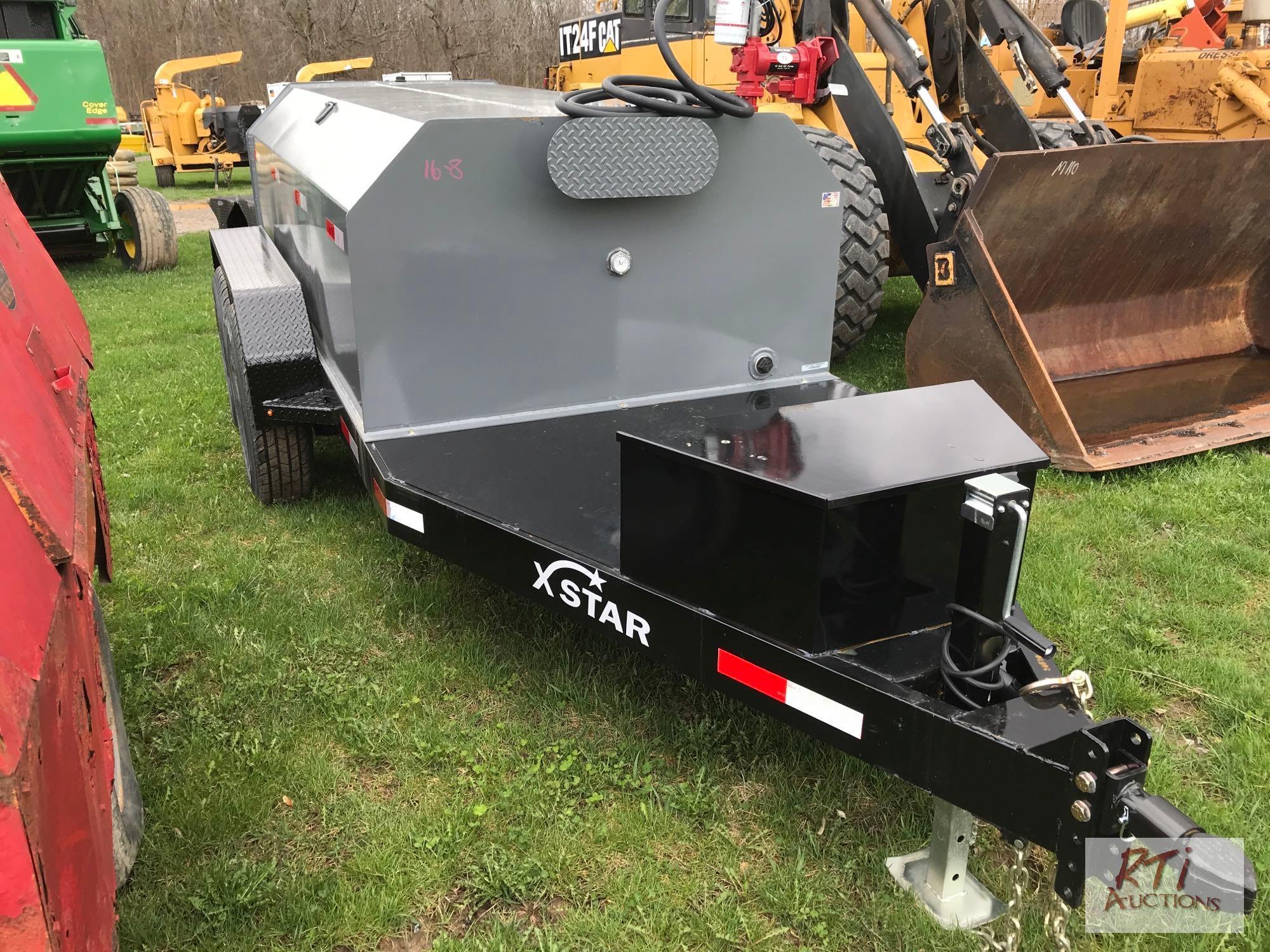 2024 New X-STAR 990 gallon tandem fuel tank trailer with electric pump and toolbox, adjustable hitch