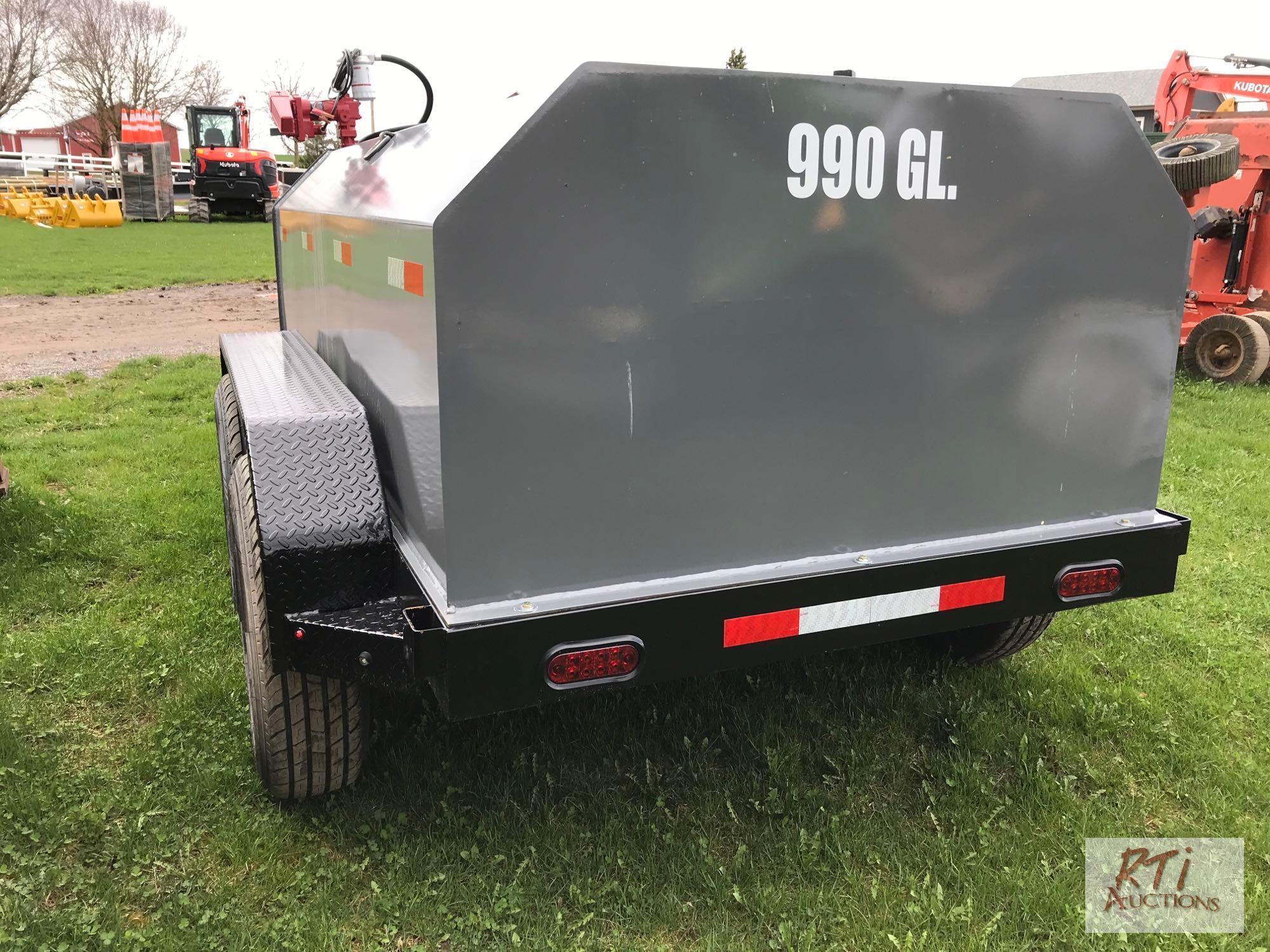 2024 New X-STAR 990 gallon tandem fuel tank trailer with electric pump and toolbox, adjustable hitch