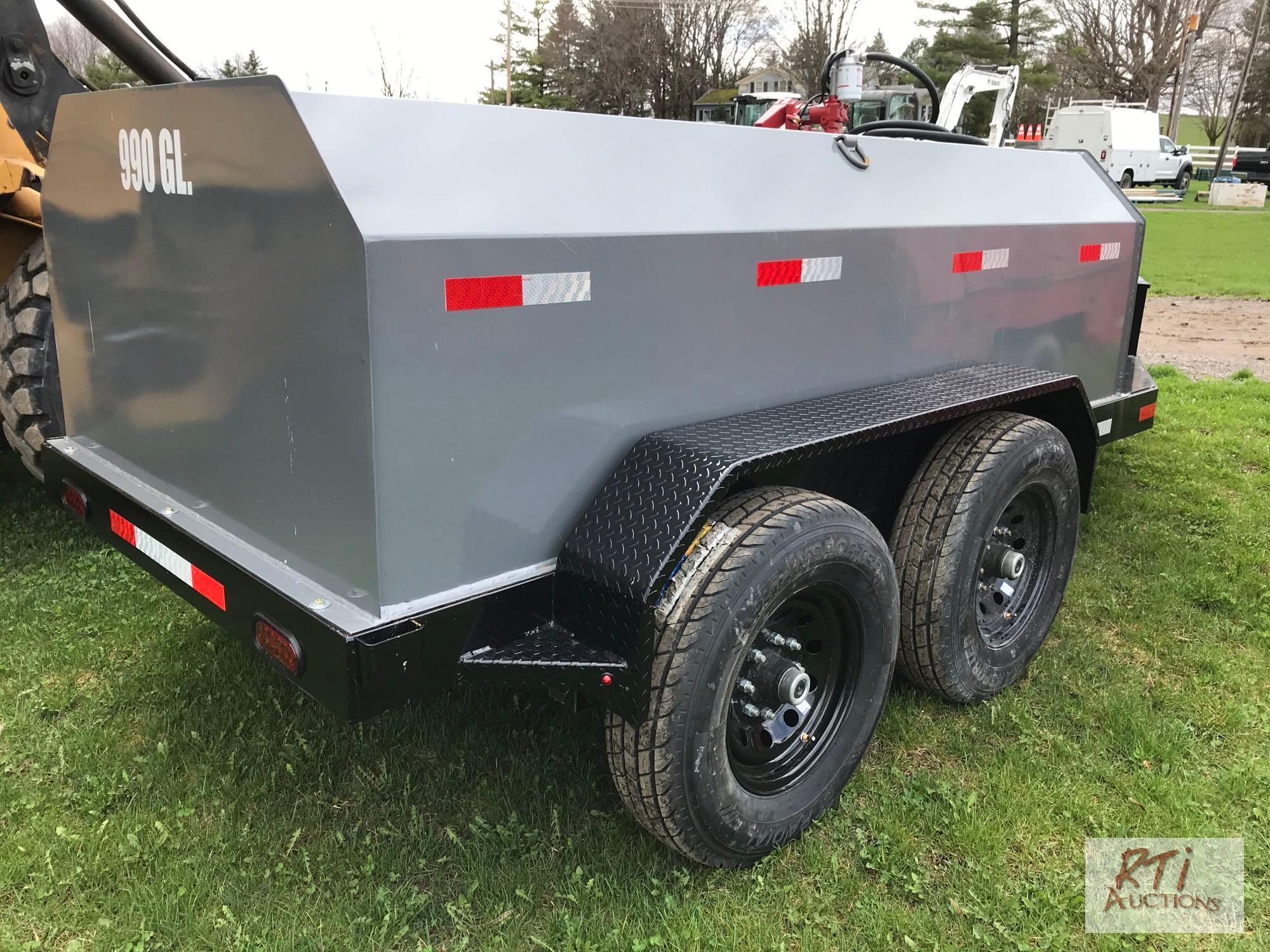 2024 New X-STAR 990 gallon tandem fuel tank trailer with electric pump and toolbox, adjustable hitch