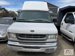 2001 Ford E350 XL high top 10 passenger van, A/C, 217,224 miles, VIN:1FBSS31F31HB33513