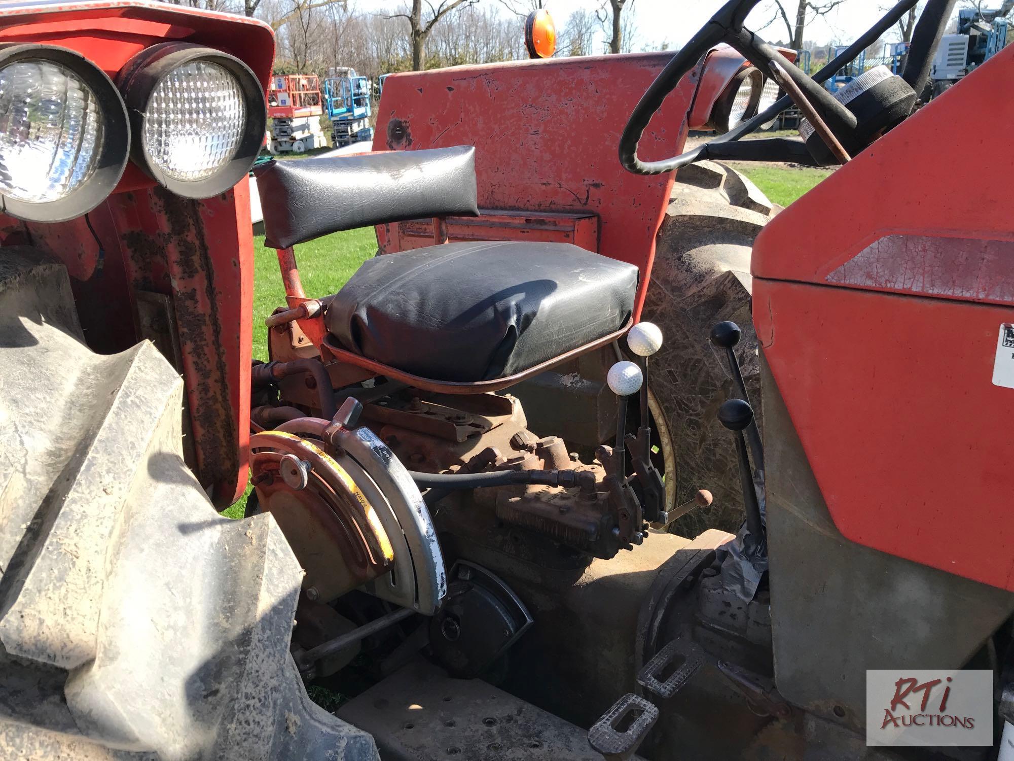 Massey Ferguson 165 diesel tractor with lift arms, draw bar, PTO. 6382 hrs