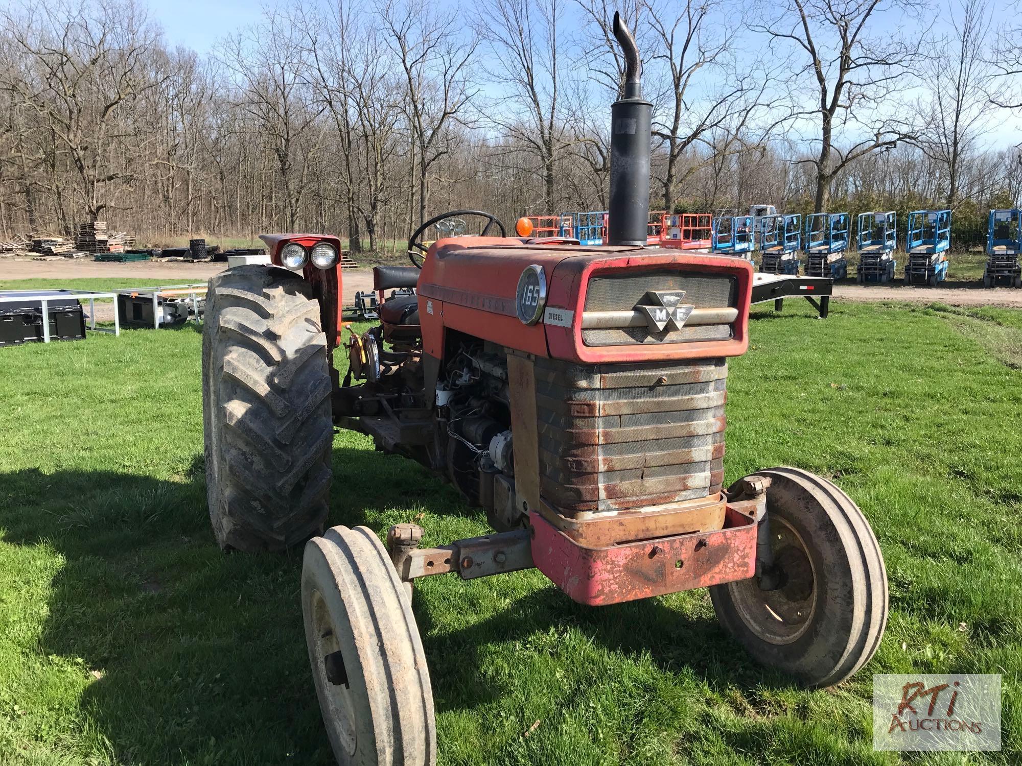 Massey Ferguson 165 diesel tractor with lift arms, draw bar, PTO. 6382 hrs