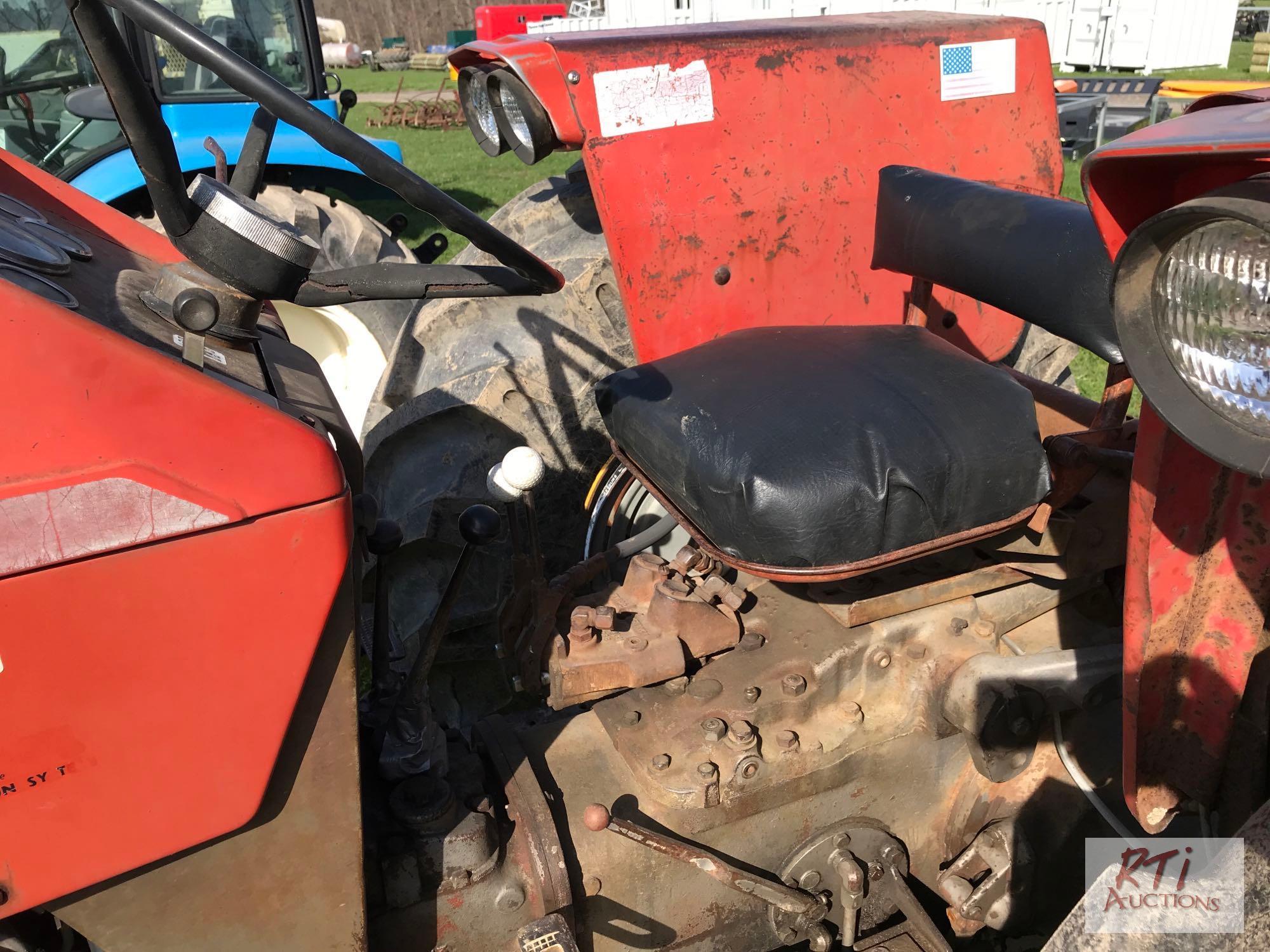 Massey Ferguson 165 diesel tractor with lift arms, draw bar, PTO. 6382 hrs