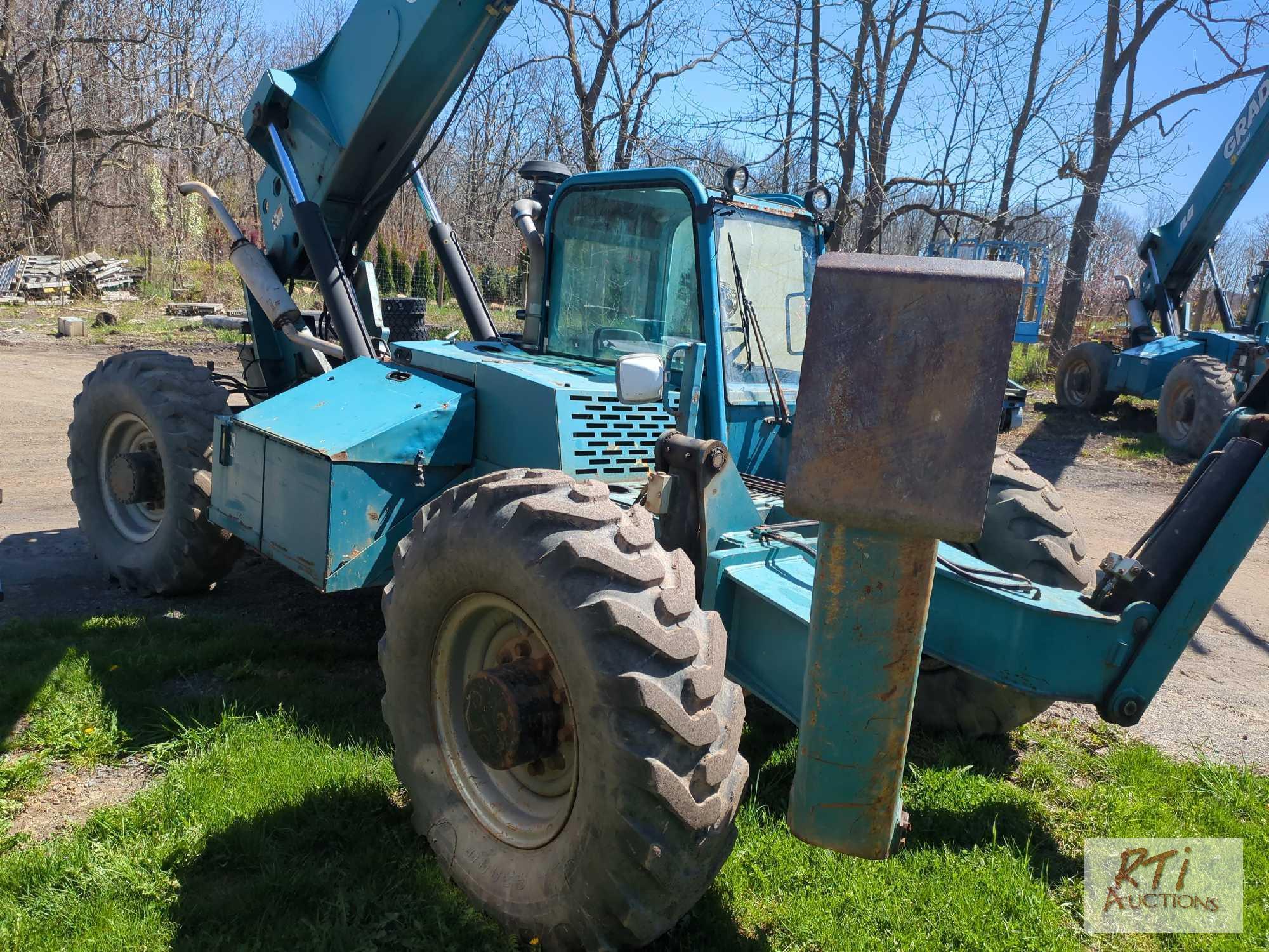 Gradall 534D10-45 telehandler, heavy duty forks, outriggers, cab, THU