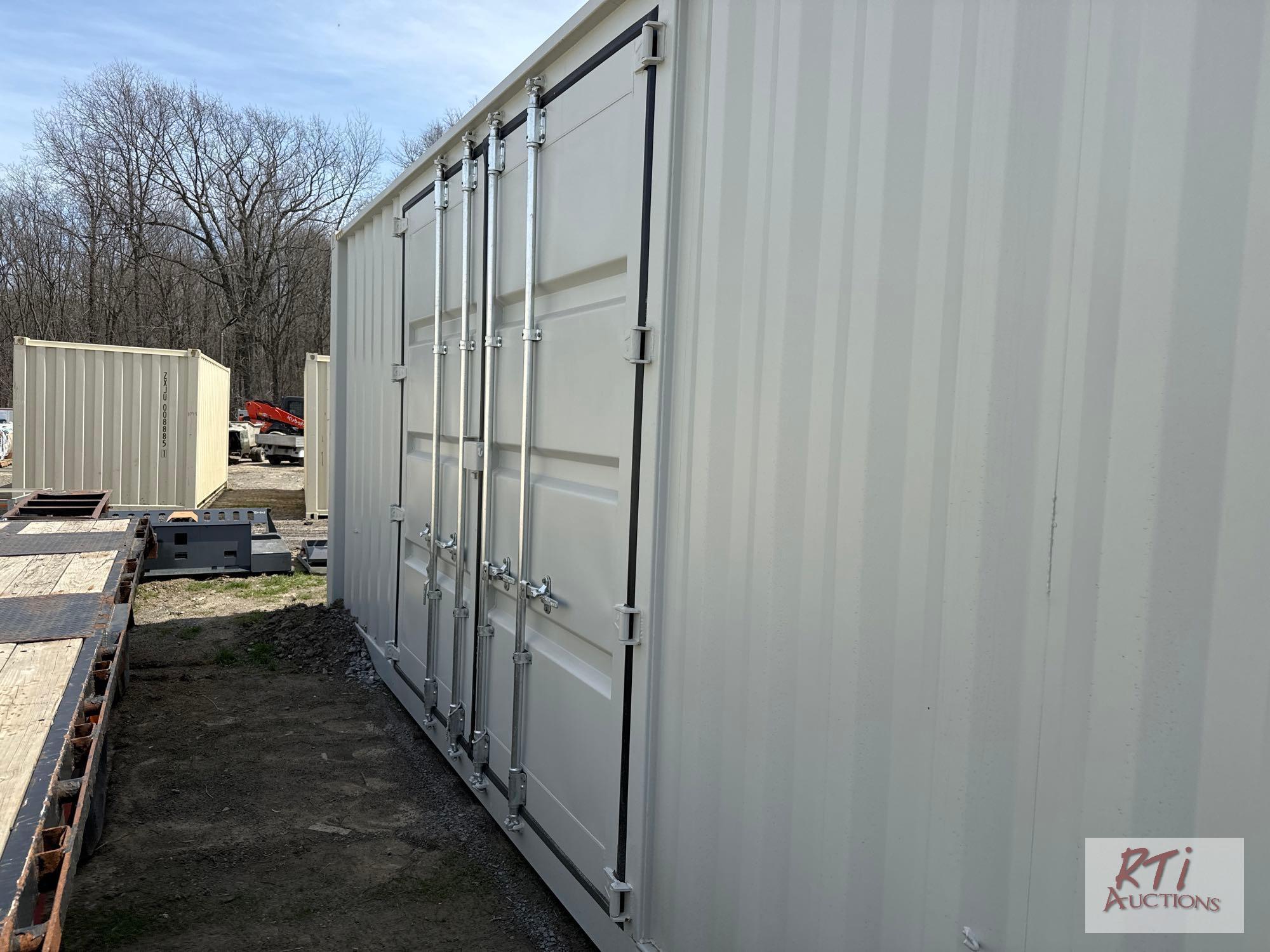 8x40 steel container with 2 double side doors and double end door