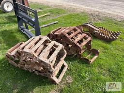 Set of skid steer steel tracks