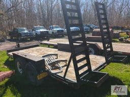 2004 Pequea 18ft tandem axle fender trailer with fold up ramps, 7,000lb GVW, VIN:4JASL16264G107880