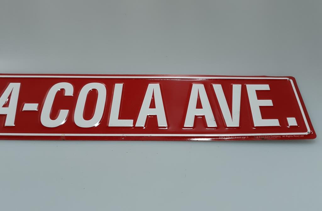 Coca-Cola Ave. Tin Wall Street Sign