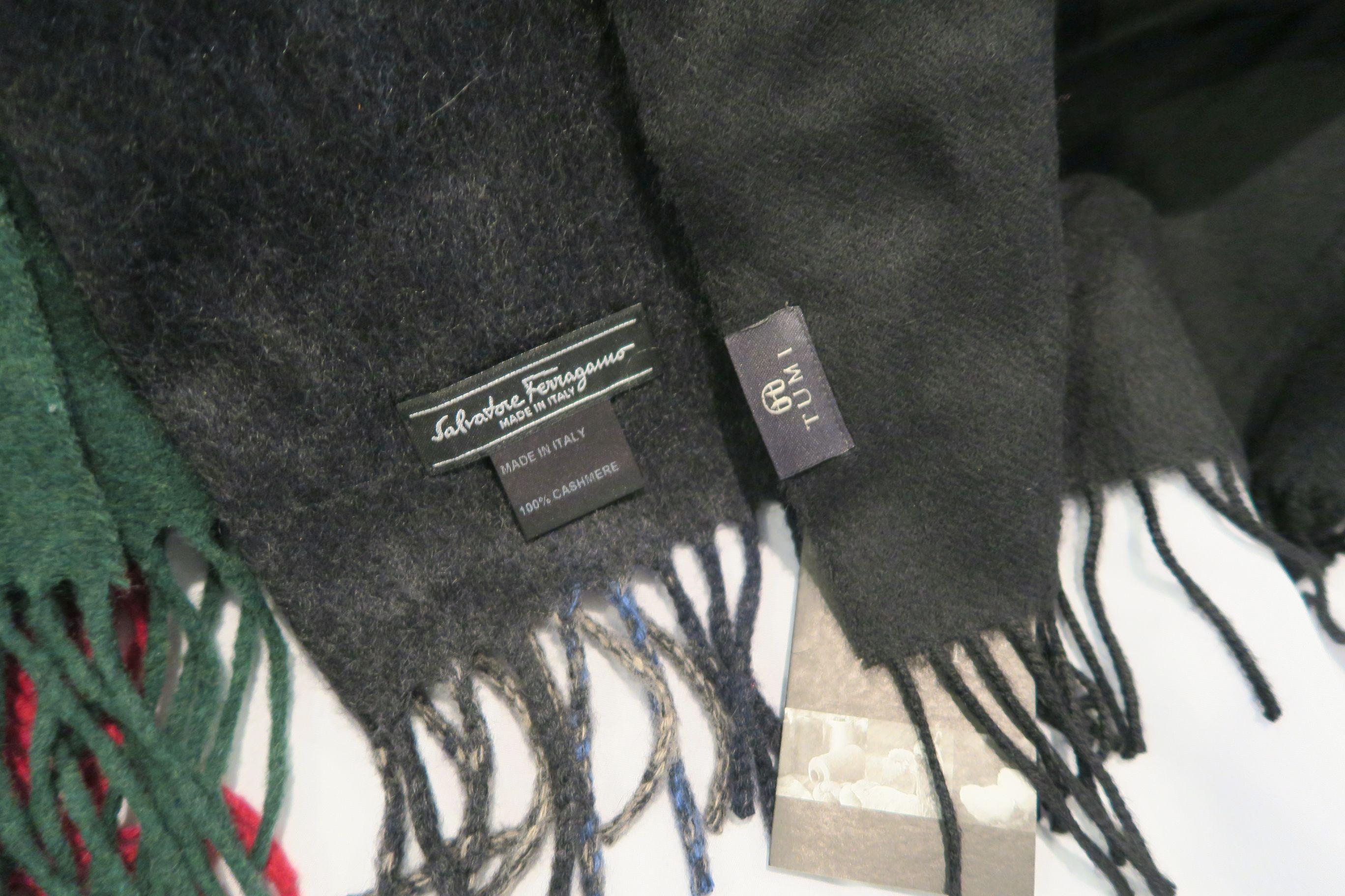 (4) Assorted Scarves, Salvatore Ferragamo, Tumi (new with tag), Ralph Lauren, Club Room