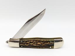 Ka-Bar Stag Leverlock Switchblade Knife