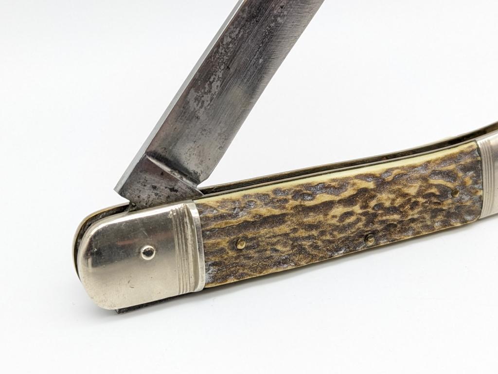 Robt Klaas Kissing Crane Stag Leverlock Knife