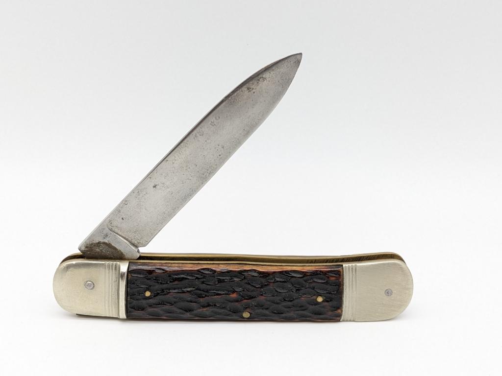 Aequator Solingen Jig Bone Leverlock Knife