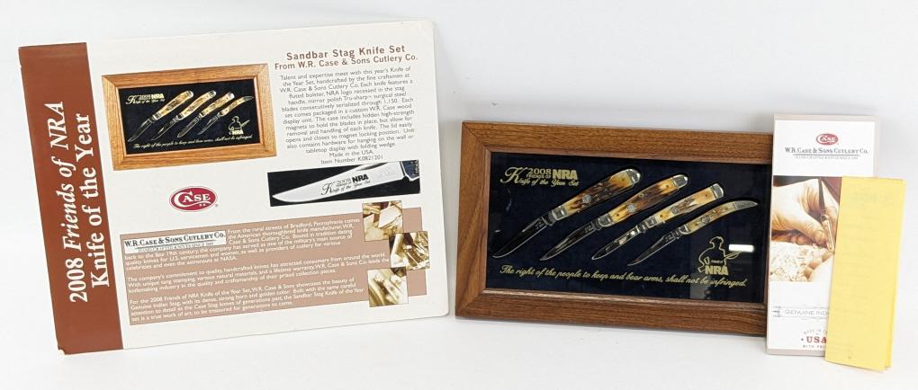 Ltd 2008 Case XX NRA Genuine Stag Knife Set